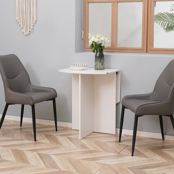 HOMCOM Skvělý Skládací Jídelní Stůl, Externí Skládací Stůl, Kuchyňský a Obývací Stůl dřevěný 90x60x74 cm, Bílý | Aosom