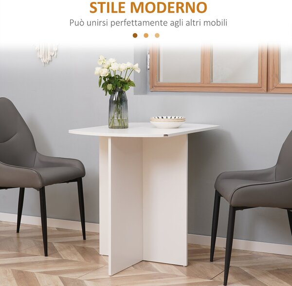 HOMCOM Skvělý Skládací Jídelní Stůl, Externí Skládací Stůl, Kuchyňský a Obývací Stůl dřevěný 90x60x74 cm, Bílý | Aosom