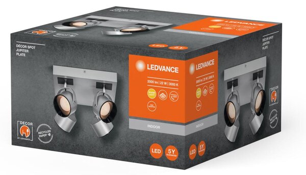 LEDVANCE LED nástěnné a stropní bodové svítidlo Jupiter stříbrné 4058075828285