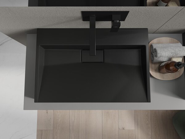 Mexen Ava umyvadlo na desku z konglomerátu B/O 70 x 46 cm, černé - 23017070