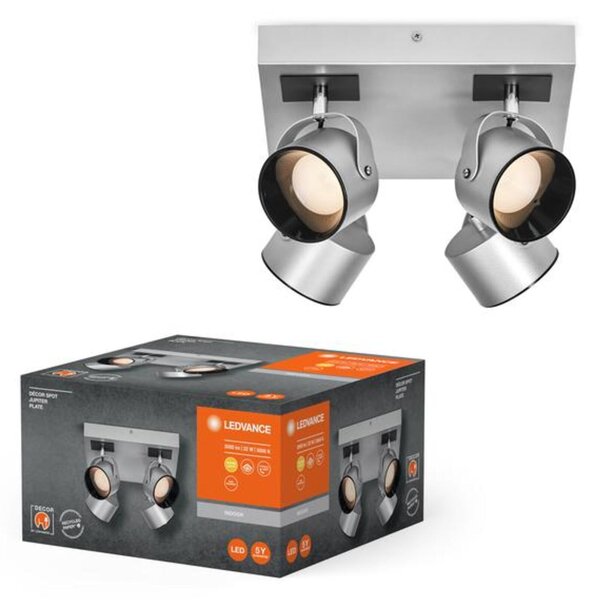 LEDVANCE LED nástěnné a stropní bodové svítidlo Jupiter stříbrné 4058075828285