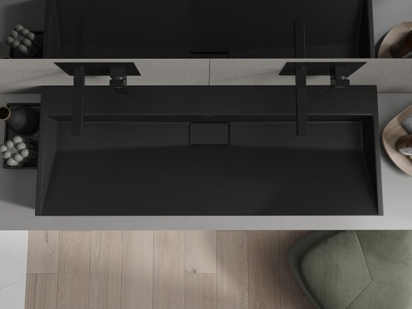 Mexen Ava umyvadlo na desku z konglomerátu B/O 120 x 46 cm, černé - 23011270