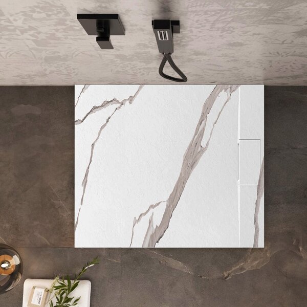 Sprchová vanička Bazalt CARRARA WHITE 90x90