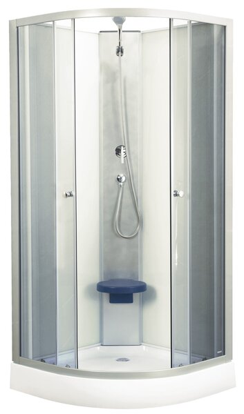 Novoterm Sprchový box čtvrtkruhový NV-Evora 80 W, 80x80 bílý