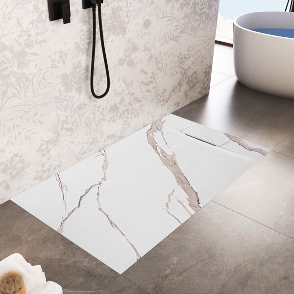 Sprchová vanička Bazalt CARRARA WHITE 80x100