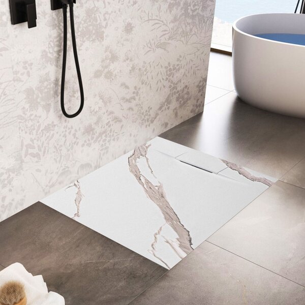 Sprchová vanička Bazalt CARRARA WHITE 90x90