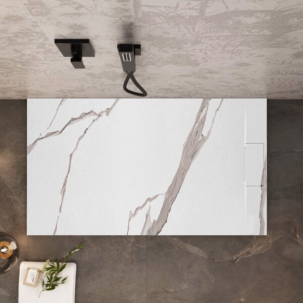 Sprchová vanička Bazalt CARRARA WHITE 80x100