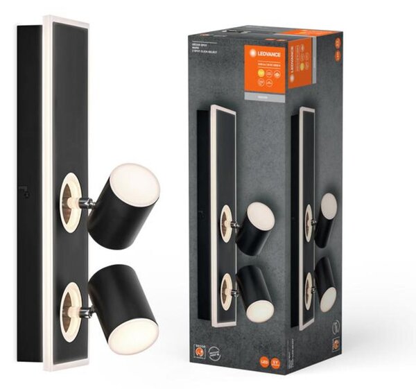 LEDVANCE LED nástěnné a stropní bodové svítidlo Mars CLICK-SELECT černé 2 spoty 4058075833814