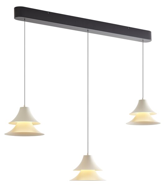 Závěsné svítidlo černé s béžovou vč. LED 3-krokové stmívatelné 3-světla Easylift - Witch