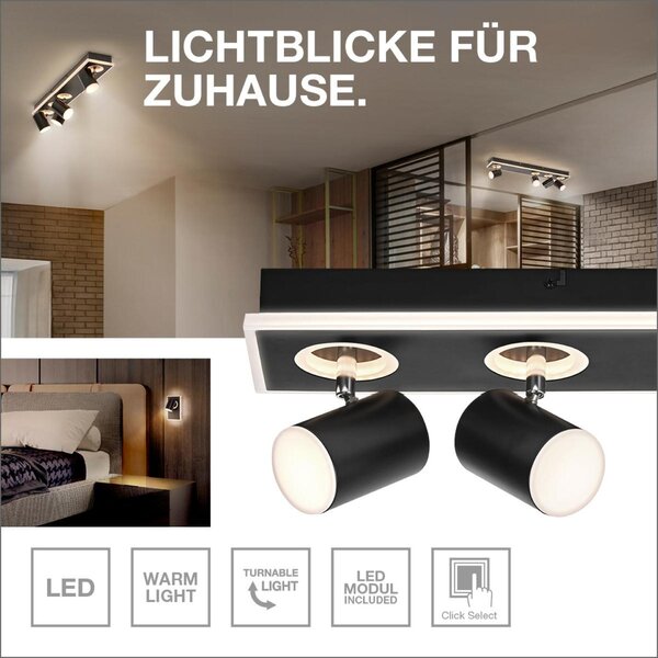 LEDVANCE LED nástěnné a stropní bodové svítidlo Mars CLICK-SELECT černé 3 spoty 4058075833838