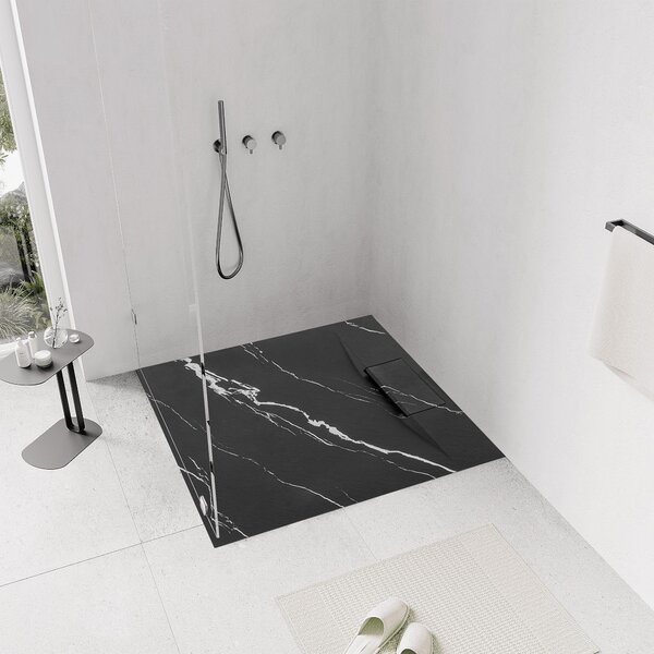 Sprchová vanička Bazalt CARRARA BLACK 90x90