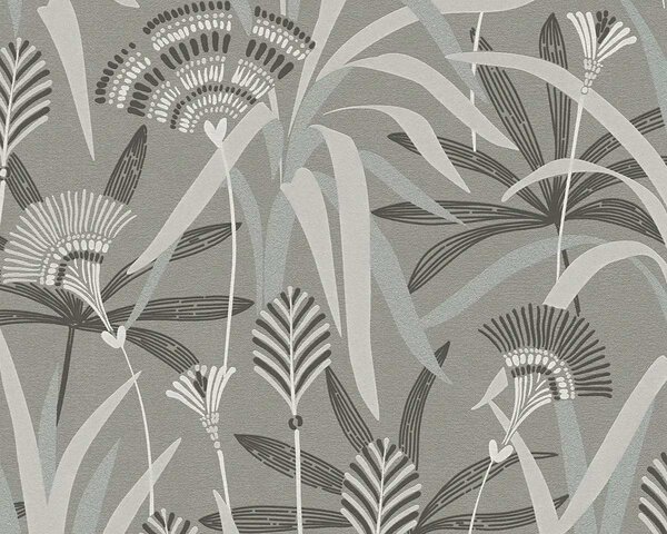 A.S. Création | Vliesová tapeta na zeď French Affair 39936-2 | 0,53 x 10,05 m | šedá, černá, zelená, bílá