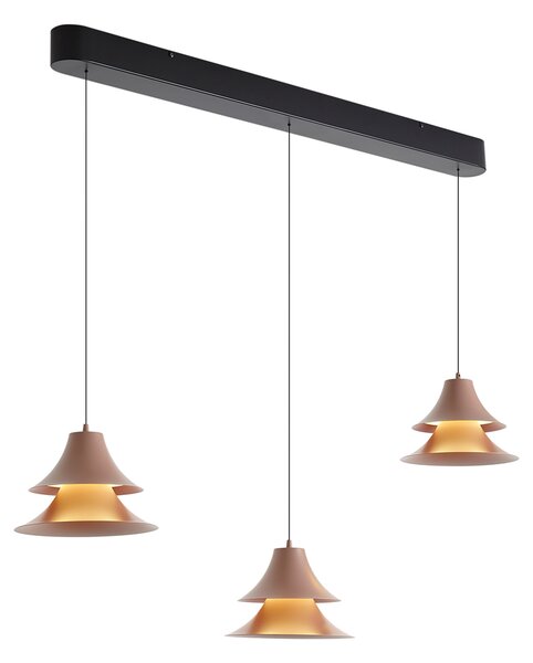 Závěsné svítidlo černé s moka barvou vč. LED 3-krokové stmívatelné 3-světelné Easylift – Witch