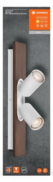 LEDVANCE LED nástěnné a stropní bodové svítidlo Mercury GU10 bílé 2x3.4W 927 DIM 4058075833579