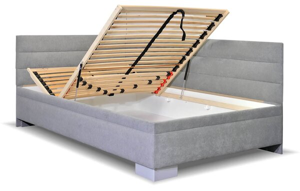 Rohová čalouněná postel Niobe, s úložným prostorem, 140x200 cm