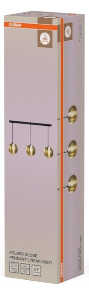 Lineární závěsná lampa Globe Gold 3xE27