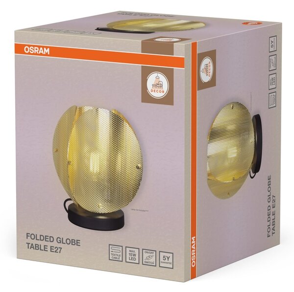 Zlatá stolní lampa Globe Skládaný design
