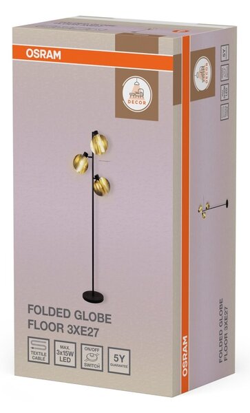 Zlatá stolní lampa Globe Skládaný design 3xE27