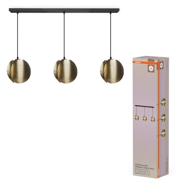 Lineární závěsná lampa Globe Gold 3xE27