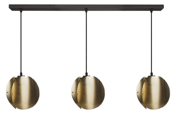 Lineární závěsná lampa Globe Gold 3xE27