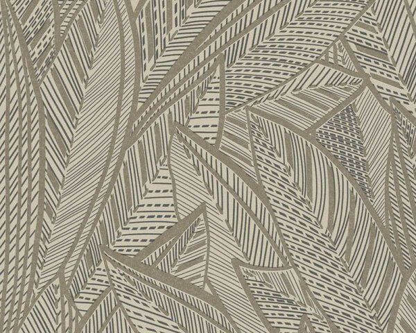 A.S. Création | Vliesová tapeta na zeď French Affair 39933-2 | 0,53 x 10,05 m | metalická, šedá, černá
