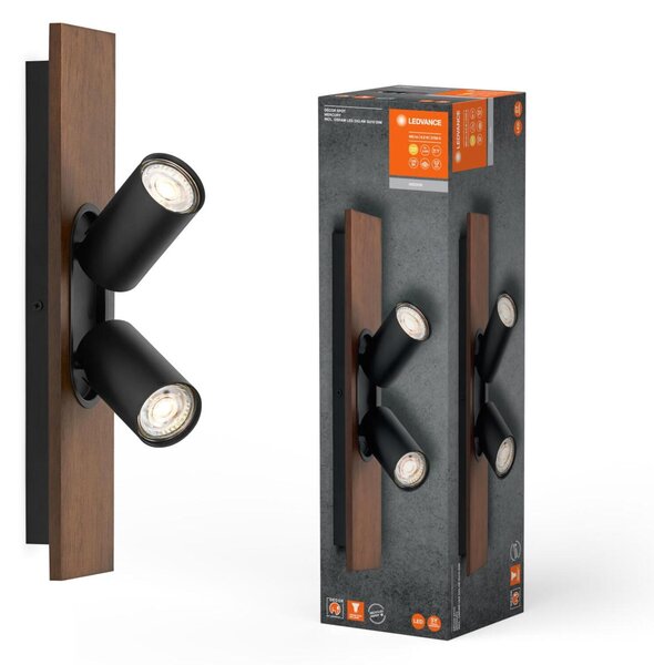 LEDVANCE LED nástěnné a stropní bodové svítidlo Mercury GU10 černé 2x3.4W 927 DIM 4058075828063