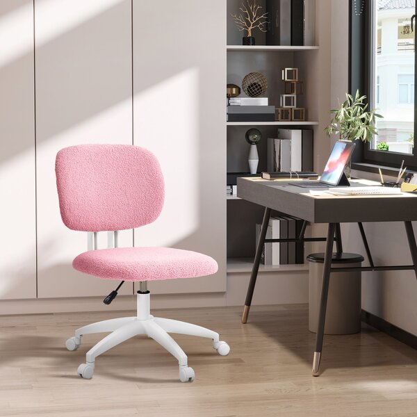 Vinsetto kancelářská židle, ergonomická pracovní židle, výškově nastavitelná počítačová židle bez opěrek, otočná židle do studijního pokoje, sametová