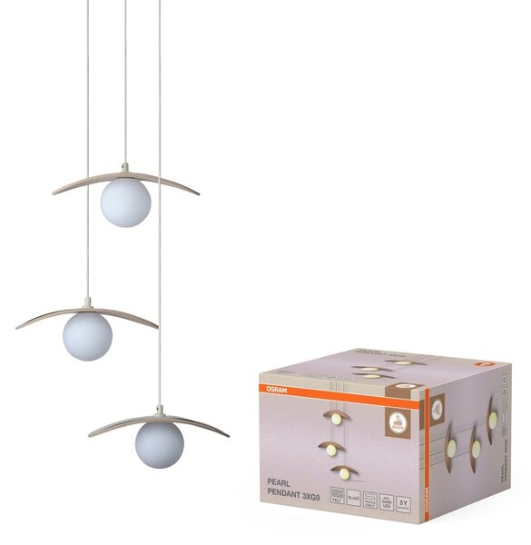 Závěsné svítidlo Pearl, 3x G9, Béžové