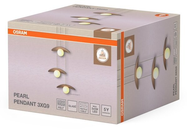 Závěsné svítidlo Pearl, 3x G9, Béžové