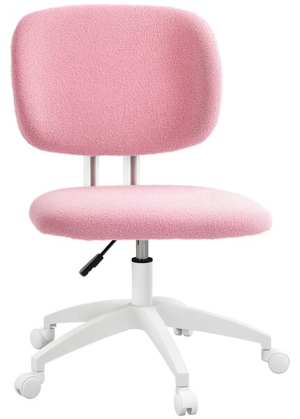Vinsetto kancelářská židle, ergonomická pracovní židle, výškově nastavitelná počítačová židle bez opěrek, otočná židle do studijního pokoje, sametová
