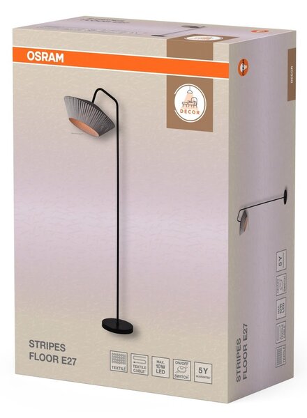 Stojací lampa Stripes, 1x E27, Tmavě šedá