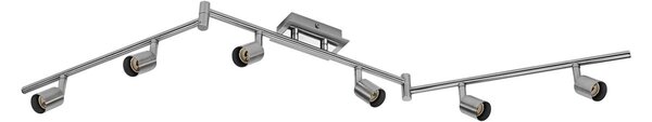 Bodové svítidlo LED Cylinder Duo, 6x GU10, Kartáčovaný nikl