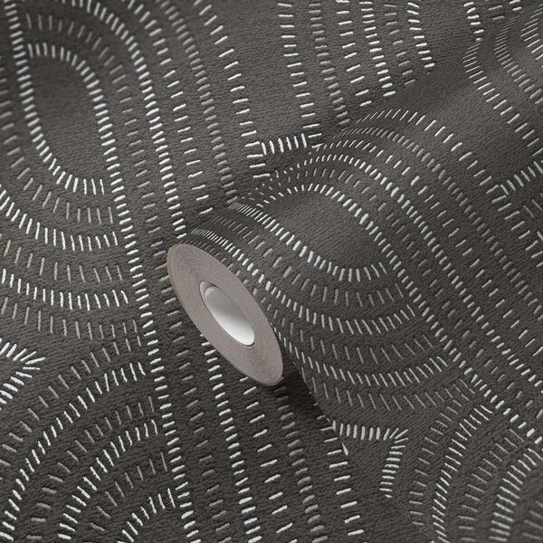 A.S. Création | Vliesová tapeta na zeď French Affair 39937-4 | 0,53 x 10,05 m | černá, metalická, bronzová