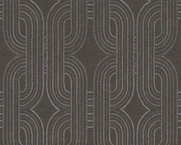 A.S. Création | Vliesová tapeta na zeď French Affair 39937-4 | 0,53 x 10,05 m | černá, metalická, bronzová