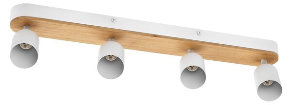Bodové svítidlo LED Wood Line, 4x GU10, Bílá/Dřevo
