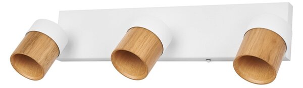 Bodové svítidlo LED Half Wood Line, 3x GU10, Bílá/Dřevo