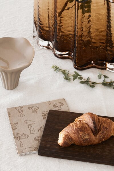 COOEE Design Papírové ubrousky Fungi - Sand/Hazelnut CED415