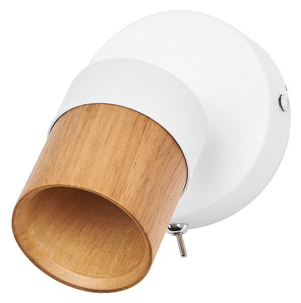 Bodové svítidlo LED Half Wood Line, 1x GU10, Bílá/Dřevo