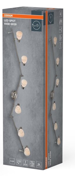 Bodové svítidlo LED Vase, 6x G9, Kartáčovaný nikl