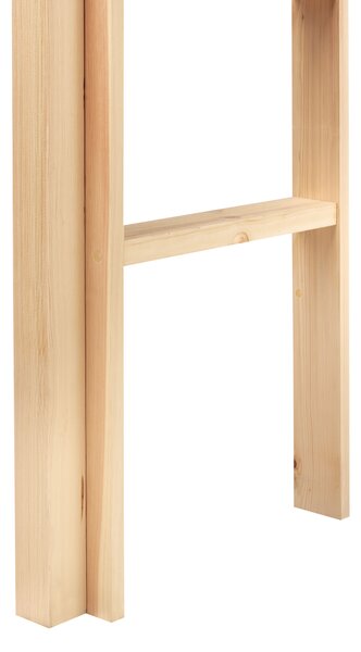 Vyvýšená postel s psacím stolem Borovicové dřevo FOUCAMONT 90 x 200 cm Světle hnědá