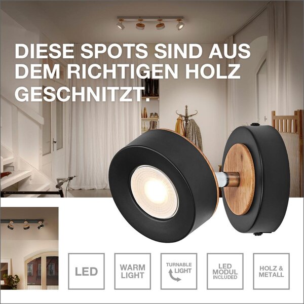 LEDVANCE LED nástěnné a stropní bodové svítidlo Pluto černé 3 spoty 4058075833432