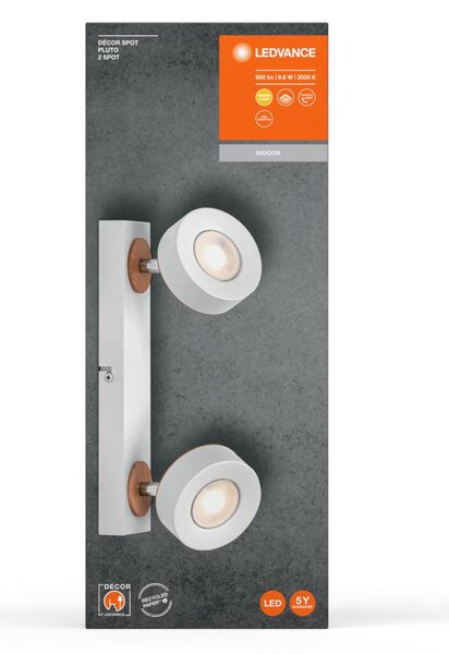 LEDVANCE LED nástěnné a stropní bodové svítidlo Pluto bílé 2 spoty 4058075827905