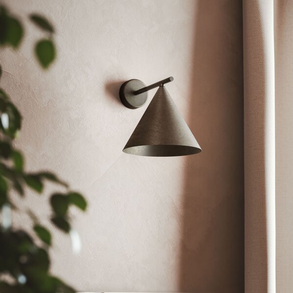 Il Fanale 286.08.FF Cone, nástěnné kovové svítidlo v antické úpravě, 1xE14 max 10W, prům. 21cm, výška 22cm