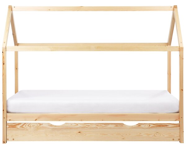 Dětská postel s výsuvným lůžkem Borovicové dřevo CRILLON 90 x 200 cm Světle hnědá