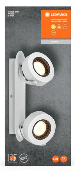 LEDVANCE LED nástěnné a stropní bodové svítidlo Venus bílé 2 spoty 4058075828148