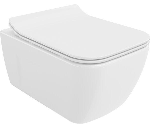 Mexen Margo WC mísa Rimless s pomalu zavírajícím slim sedátkem, duroplast, bílý lesk - 30420800