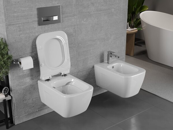 Mexen Margo WC mísa Rimless s pomalu uzavíratelným tenkým sedátkem, duroplast, bílý lesk - 30420800