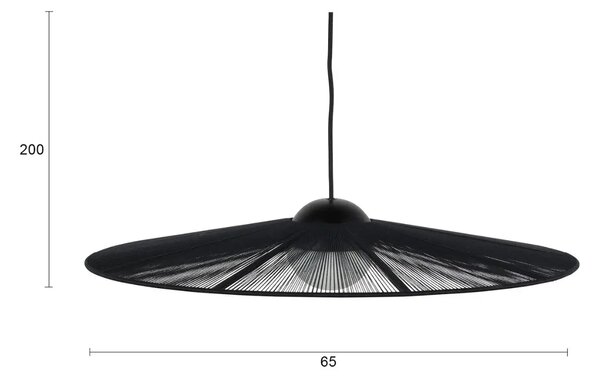 Zuiver Černé bavlněné závěsné světlo BELLE ⌀65 cm