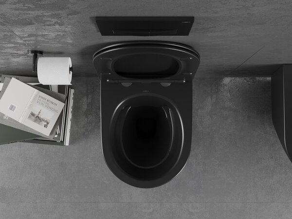Mexen Lena Rimless závěsné WC se sedátkem s pomalým zavíráním, černá matná - 30221085
