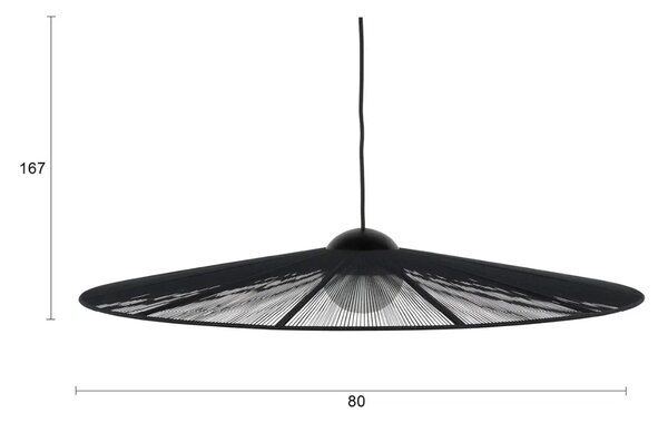 Zuiver Černé bavlněné závěsné světlo BELLE ⌀80 cm